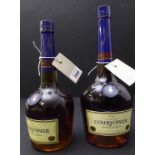 Two bottles of Courvoisier VS *** Cognac (1 litre and 70 cl)