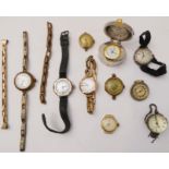 Ten mostly lady's early 20th century wristwatches (spares or repair)