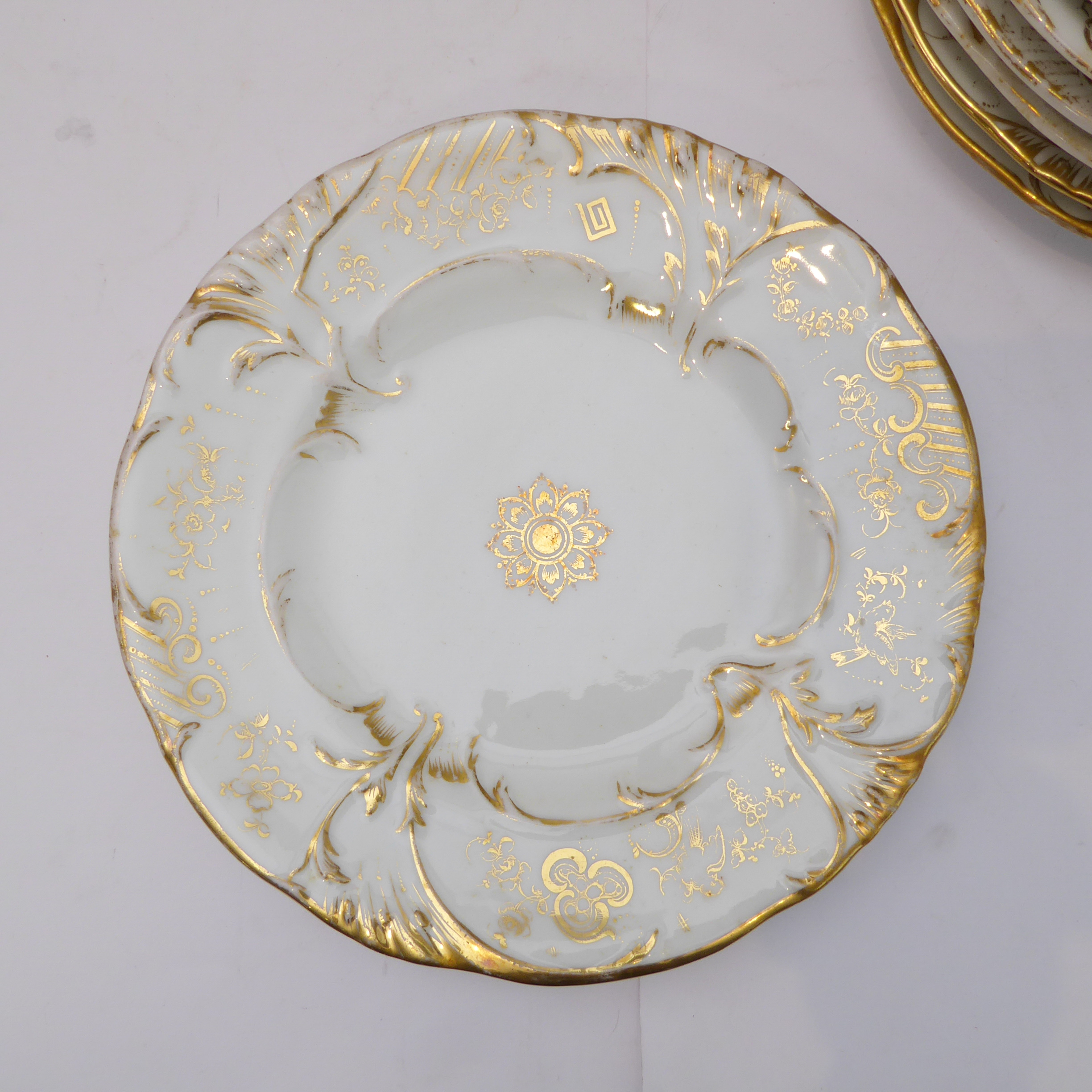 Two 19th century part-services:  1. the part dinner service comprising sixteen 23 cm dinner - Image 3 of 15