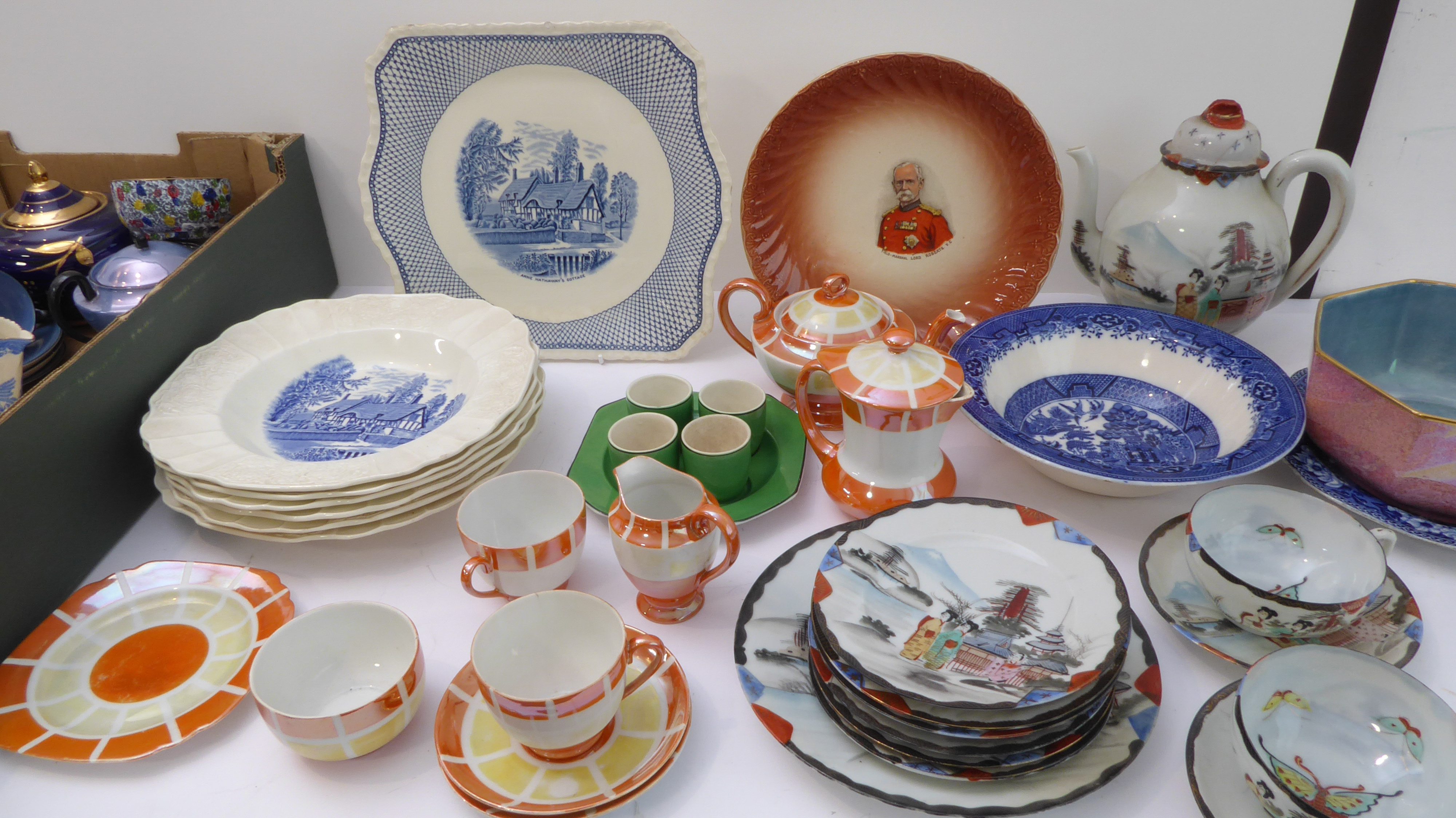 Miscellaneous ceramics to include: a Lord Roberts (1832-1914) transfer-printed commemorative