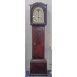 A late 18th century mahogany-cased eight-day longcase clock: the twelve-inch painted dial with