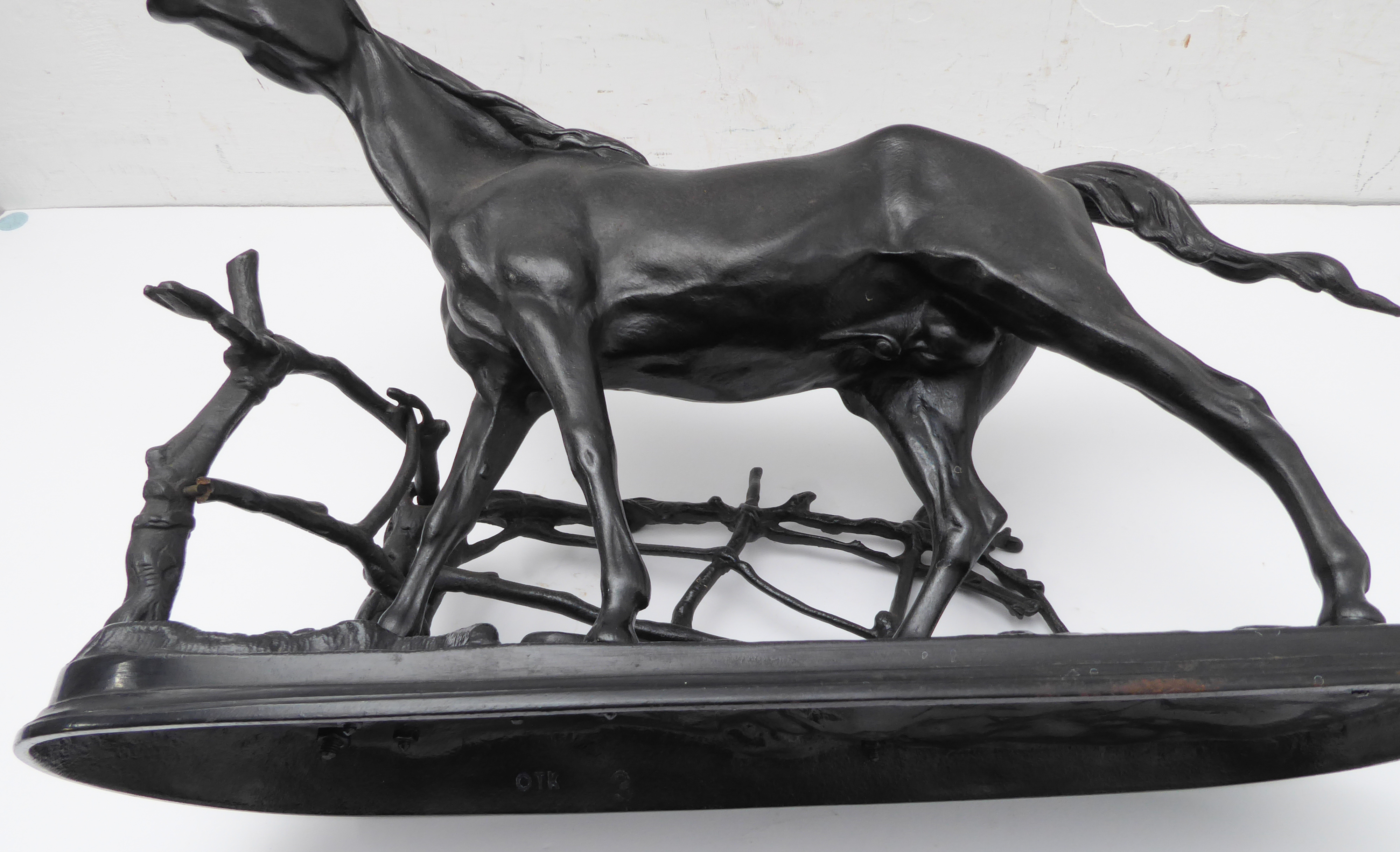 A cast-iron Russian model model of a stallion within a branch fence (dated 1969 to the underside) ( - Image 4 of 4