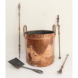 A late 19th / early 20th century two-handled copper milk churn with 'United Diaries (Wholesale) Ltd'