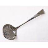 A George III period hallmarked silver sifter-spoon by Hester Bateman, assayed London 1788