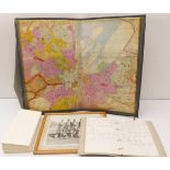 A mixed lot comprising: a patrol commander's map case with 1971 MOD issue Belfast street map and