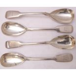 A set of four 19th century hallmarked silver egg spoons with Exeter assay marks