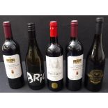 Four bottles of red and one white: 2 x Château les Tuileries 2017 - Bordeaux 1 x Château Haut-Litays