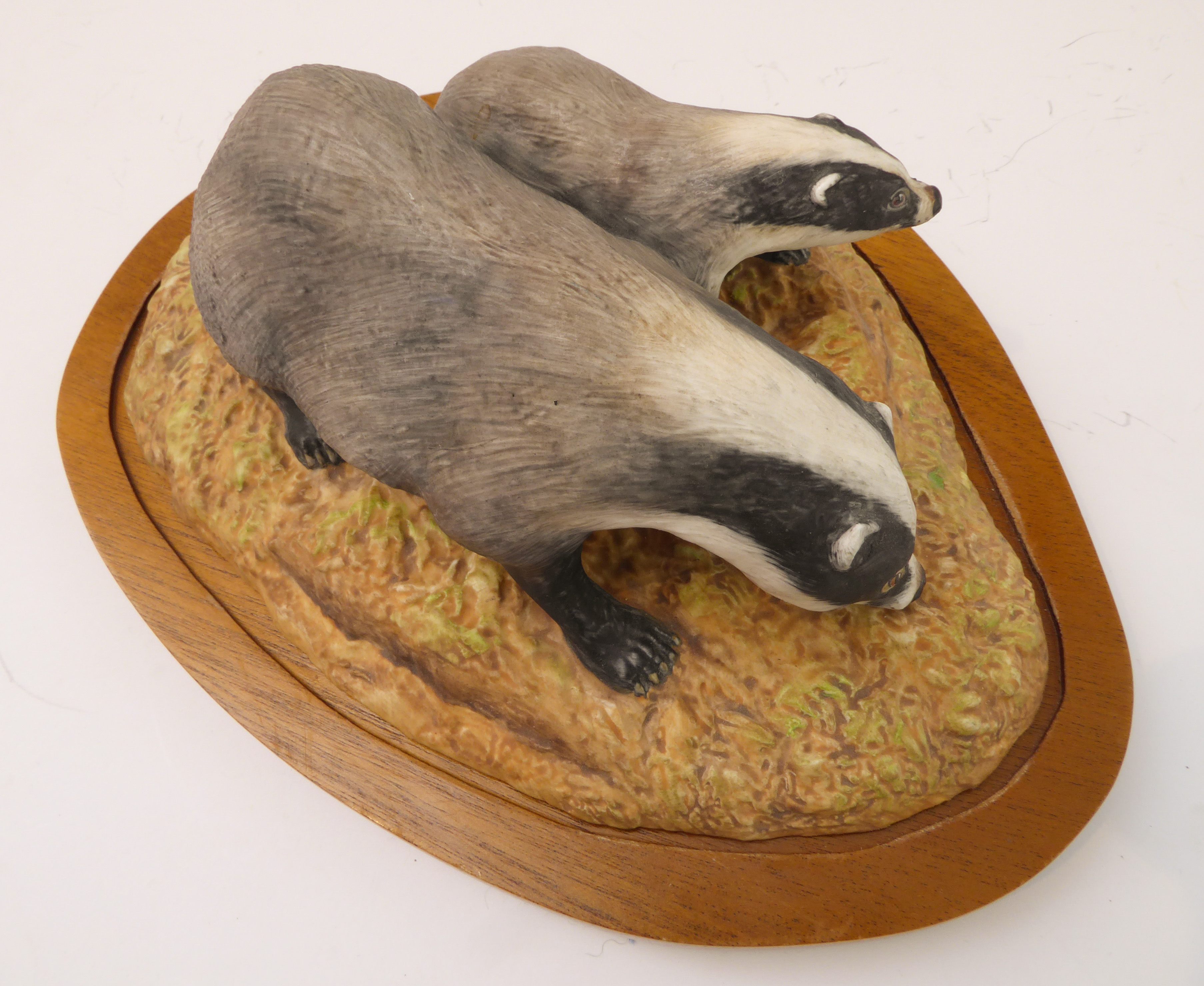 'Badgers' - a Countryside Cameo fine bone china model of a badger and cub sculpted by R. - Image 3 of 4