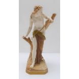An early 20th century Royal Worcester porcelain figure 'The Bather Surprised': modelled after Sir