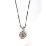 A 14-carat gold and diamond pendant and chain