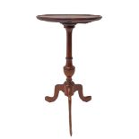 A good circular topped walnut wine table on tripod base (32cm diameter x 60cm high)