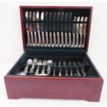 A 12-place canteen of silver-plated 'Eye Witness' cutlery by Taylor's of Sheffield: table knives and