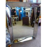 LARGE BEVELED EDGE MIRROR WITH MIRROR FRAME,