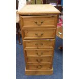 PINE 3 DRAWER FILING CABINET WITH FALSE DRAWER FRONT,