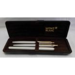 MONTBLANC WHITE NOBLESSE PEN SET : FOUNTAIN PEN,