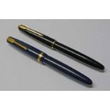 2 PARKER FOUNTAIN PENS WITH GOLD NIBS