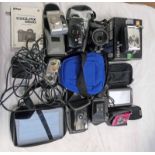 SELECTION OF CAMERAS TO INCLUDE NIKON E8800, MX 35MM CAMERA, TOM TOM,