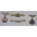 4 ROYAL NAVY SWEETHEART BROOCHES MARKED SILVER -4