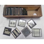 MAGIC LANTERN GLASS SLIDES IN ONE BOX TO INCLUDE HUMAN PHYSIOLOGY, ELECTRIC AND MAGNETIC,