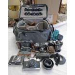 SELECTION OF CAMERAS TO INCLUDE TORON WITH TORON 45MM LENS, ZEISS IKON NETTER CAMERA,