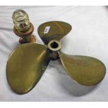 BRASS PROPELLER AND A BRASS SHIPS LIGHT -2-