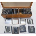 MAGIC LANTERN GLASS SLIDES IN ONE BOX TO INCLUDE STUDY OF LIGHT, HUMAN PHYSIOLOGY,