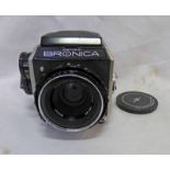 ZENZA BRONICA EC CAMERA WITH NIKON NIKKOR-P F/2.8 75MM LENS WITH CAP. SERIAL NO.