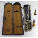 CLARINET BY F BUISSON (PARIS) WITH MAKERS MARKS PRESENT AND A LAFLEUR MOUTH PIECE