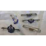 5 ROYAL NAVY SWEETHEART BROOCHES MARKED SILVER -5-