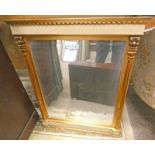 WHITE AND GILT OVERMANTLE MIRROR,