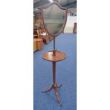 19TH CENTURY MAHOGANY SHAVING STAND WITH MIRROR,