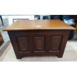 MAHOGANY BOX WITH PANEL FRONT 64CM WIDE