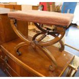 19TH CENTURY X-FRAMED ROSEWOOD STOOL