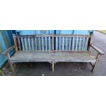 HARDWOOD GARDEN BENCH 254CM LONG Condition Report: No makers label