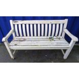 PAINTED GARDEN BENCH 149CM LONG