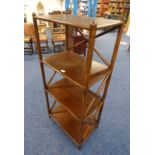 4-TIER MAHOGANY WHAT-NOT WITH TURNED SUPPORTS,