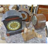 BLACK SLATE MANTLE CLOCK,