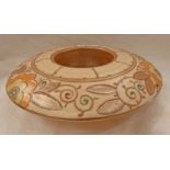 CHARLOTTE RHEAD BURSLEY WARE FLOWER HOLDER - 21 CM DIAMETER