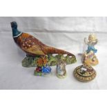 ROYAL WORCESTER FIGURE SUNDAYS CHILD, BESWICK BEATRIX POTTERS MISS MOPPET WITH SILVER MARK,