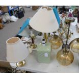 2 CENTRE LIGHT FITTINGS, VARIOUS PORCELAIN,