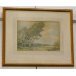 JOHN M AIKEN, THE BREEZY UPLANDS, SIGNED, FRAMED WATERCOLOUR,