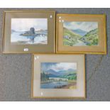 FRAMED WATERCOLOUR THE OLD BRIDGE OF DEE SIGNED GEORGE TREVOR - 35 X 25CM,