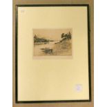 JACKSON SIMPSON, LUSS STRAITS, LOCH LOMOND, SIGNED, FRAMED ETCHING, 14.