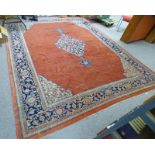 RED GROUND MIDDLE EASTERN CARPET 360 X 290CM