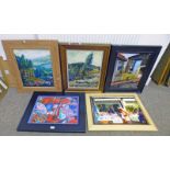 5 FRAMED LIMITED EDITION JACK MACDONALD PRINTS 36 X 49 CM,