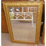 DECORATIVE GILT FRAMED MIRROR WITH BEVELLED EDGE 77 X 105 CM