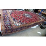 FINE HAND KNOTTED WOOL PERSIAN CARPET FROM KASHAN REGION WITH CLASSIC FLORAL DESIGN WITH CENTRAL