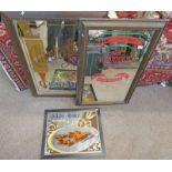 3 ADVERTISEMENT MIRRORS TO INCLUDE CHESTERFIELD CIGARETTES,