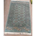 GREEN MIDDLE EASTERN RUG 123 X 78 CM