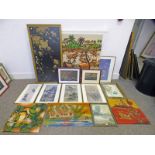 2 FRAMED ORIENTAL PICTURES, LARGEST 21 X 32 CM,